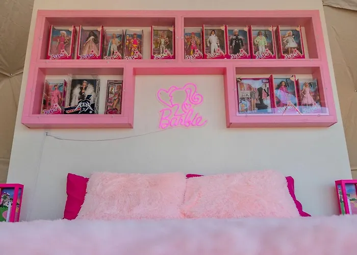Luminous Cozy Dome With A Barbie Collection Above Bed In Willcox, Arizona Luxury tent